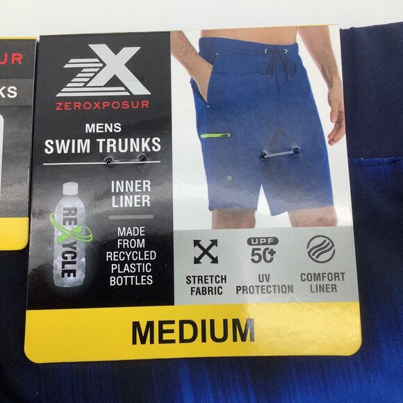 Zeroxposur Mens Swim Trunks Navy Ray Size Medium NWT - Picture 5 of 12